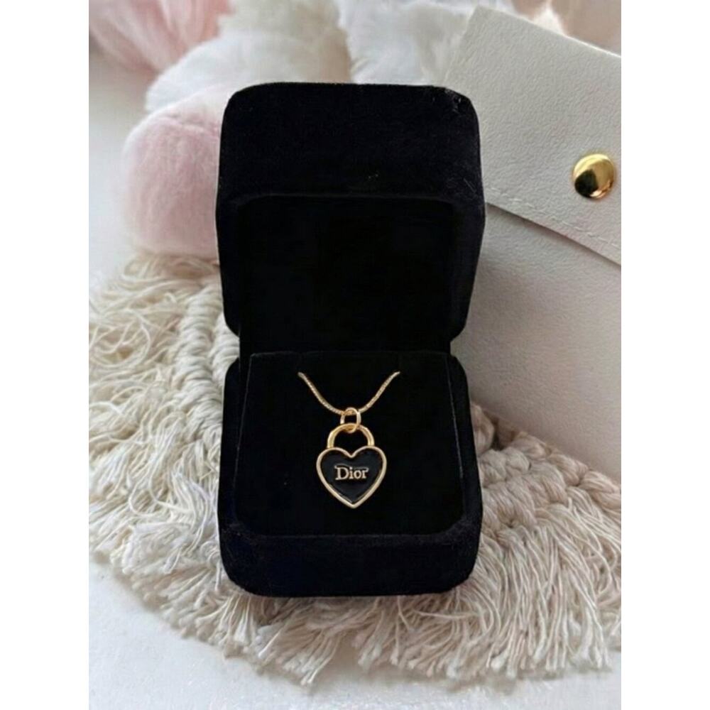 ✨Vintage DIOR Black lock Button/Charm Upcycled Necklace✨ - Picture 3 of 5